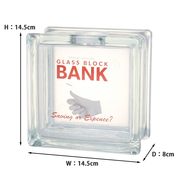 DULTON（ダルトン） ガラス ブロック バンク スクエア H20-0192SQ 貯金
