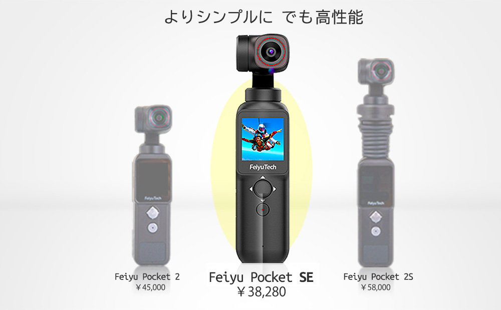 アクションカメラ フェイユーテック Feiyu Pocket SE 4Kカメラ 6軸 ジンバル YouTube 父の日 動画撮影 Android  iPhone対応 ポータブル ビデオカメラ ポジカメ