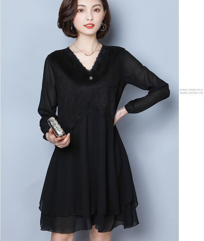 正規激安 ドレス シフォンドレス ワンピース シフォンワンピース 大きいサイズ カシュクール 長袖 ひざ上丈 花柄 レディース 残りわずか 在庫限り超価格 Teammedellin Co