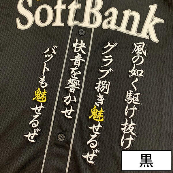 納期注意【ソフトバンク ホークス 刺繍ワッペン 5点セット 筆記