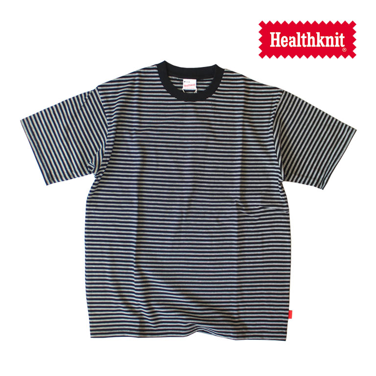 ペレ　『プロフ必読をお願い致します。』　　ヘルスニット Healthknit ヘルスニット クラシックボーダークルーネック半袖T