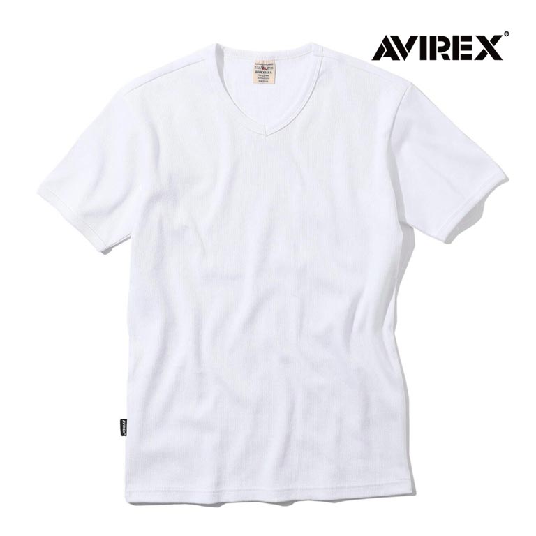 アビレックス AVIREX リブ 半袖 ブイネック Tシャツ デイリーウェア RIB S/S V-N...