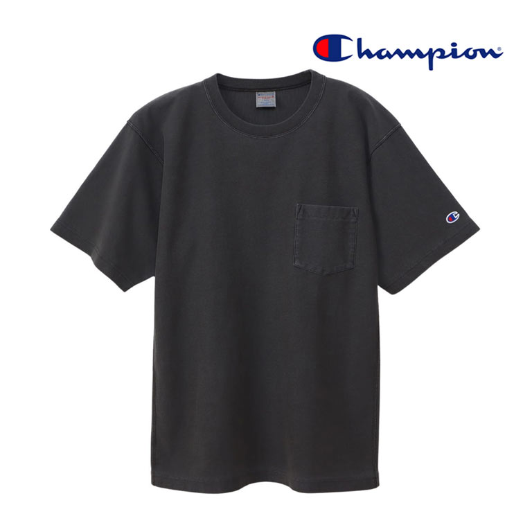 チャンピオン Champion リバースウィーブ ショートスリーブポケット付きTシャツ C3-B305 ポケT 3色 オフブラック他 送料無料 | Champion | 01