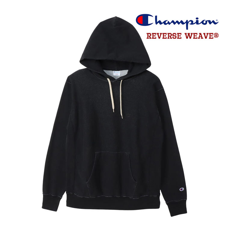 チャンピオン Champion パーカー インディゴ染め リバースウィーブ 10oz フーデッドスウェットシャツ C3-C110 インディゴ オフブラック | Champion | 01