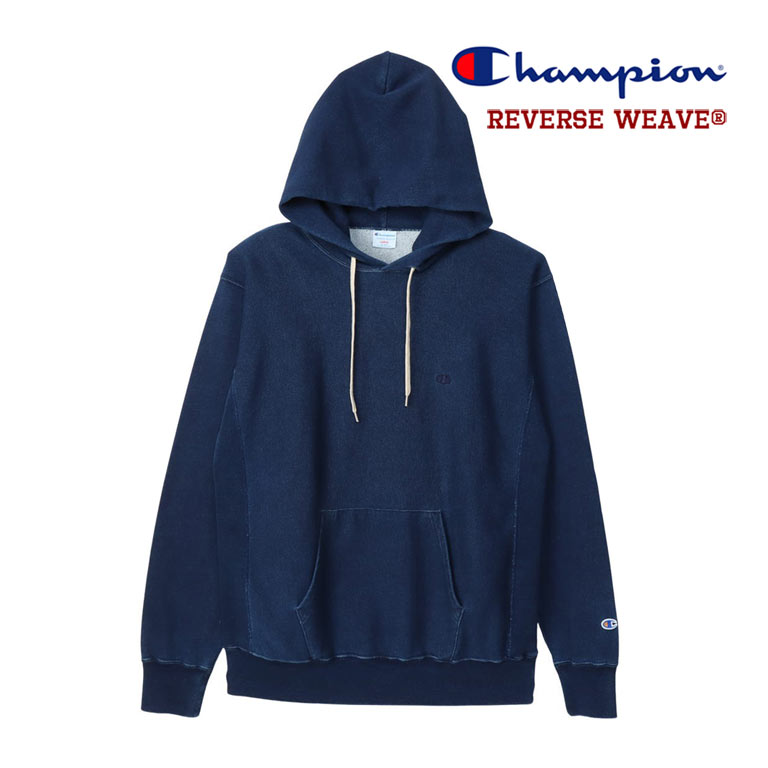 チャンピオン Champion パーカー インディゴ染め リバースウィーブ 10oz フーデッドスウェットシャツ C3-C110 インディゴ オフブラック | Champion | 02