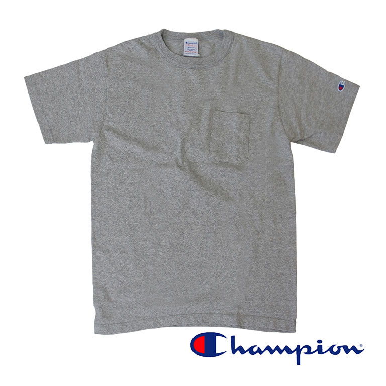 Champion チャンピオン メンズ 半袖 ポケット付Tシャツ T1011 US 厚手生地 Tシャツ アメカジ ポケT 定番 C5-B303  ホワイト ブラック他 送料無料