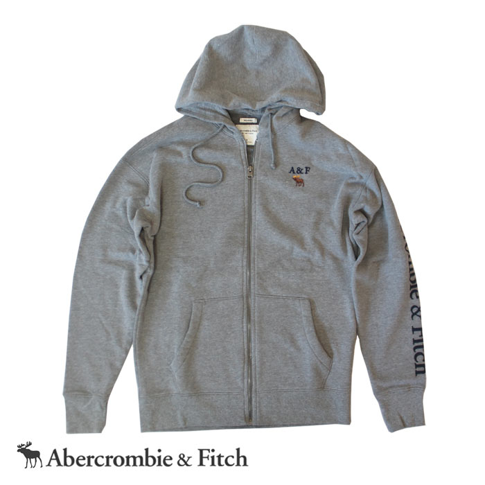 アバクロンビー&フィッチ 正規品 Abercrombie＆Fitch アバクロ メンズ ジップアップパーカー 2023 ロゴフーディ 3色 ブラック  グレー他