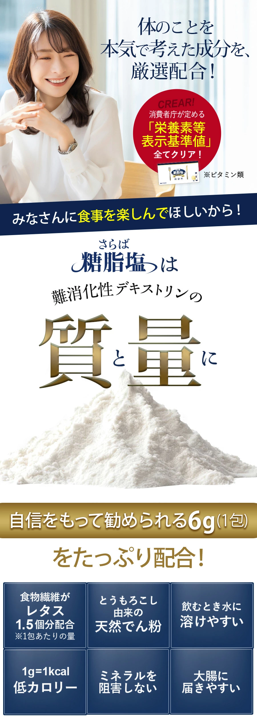 デキストリンの質と量にこだわりました