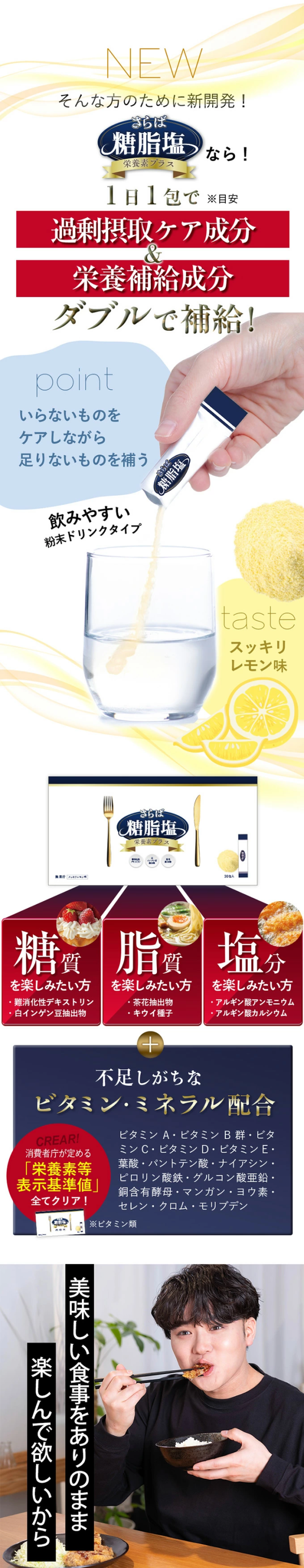 過剰摂取ケアと栄養補給成分をダブルで補給