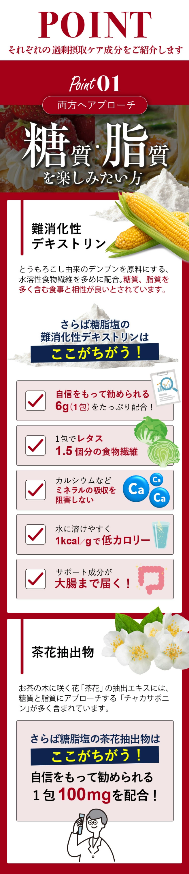 デキストリン、白インゲン豆抽出物