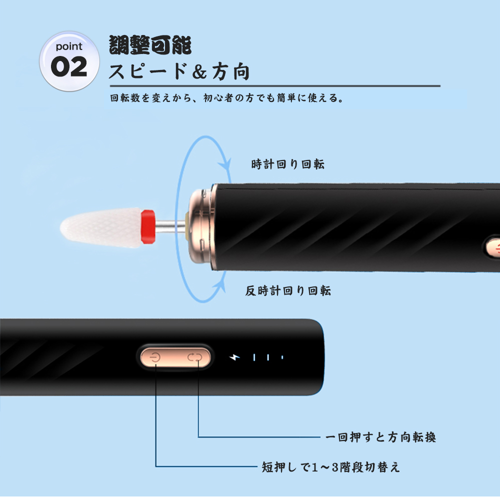 【時間指定】電動 ネイルマシン 収納ケース付 ...の詳細画像5