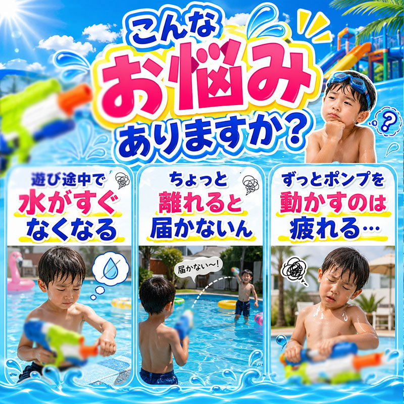 水鉄砲 電動水鉄砲 連射式 電動ウォーターガン 水遊び おもちゃLED灯光噴火バージョン ブローバック機能 800ML貯水タンク 超強力飛距離 10m 大人 子供 夏の定番の画像