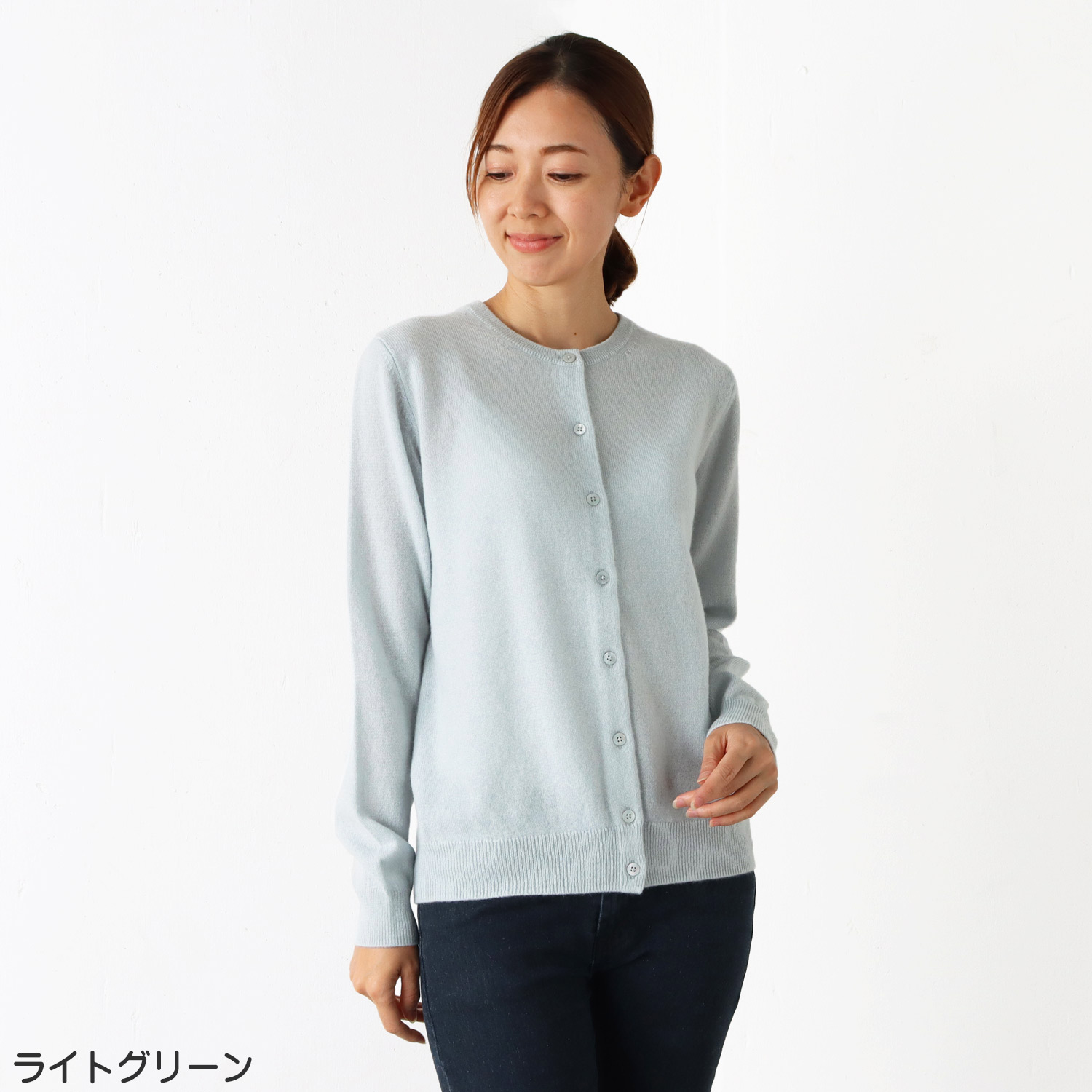 爆買 カシミヤ100％ クルーネックカーディガン セーター ニット 新色