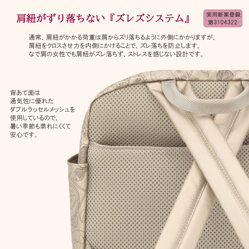 ヤマト屋 和みねこ(なごみねこ) スクエアリュックS R253 ネコ柄 日本製