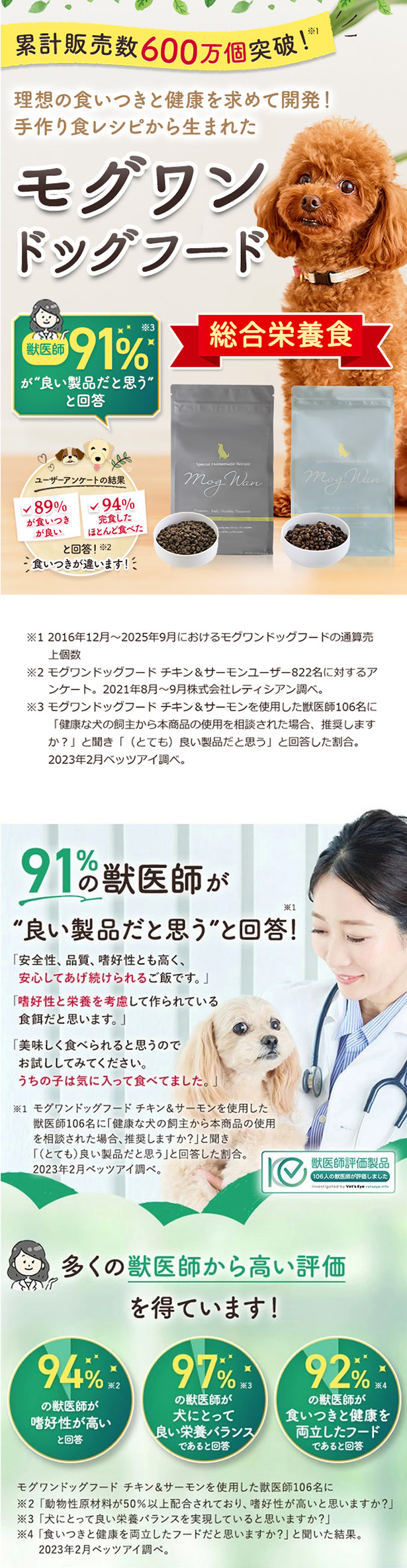 Mog Wan（モグワン） 公式 ドッグフード チキン＆サーモン （1.8kg