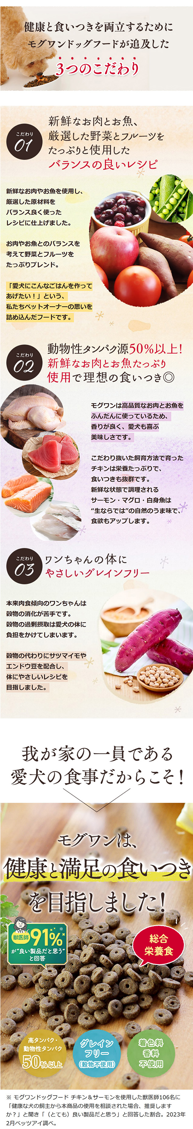Mog Wan（モグワン） 公式 ドッグフード チキン＆サーモン （1.8kg） 2