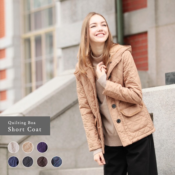 キルティング ボア コート レディース Pompadour ポンパドール Pompadour ポンパドール ポンパドールL(Coat キルティング ボア