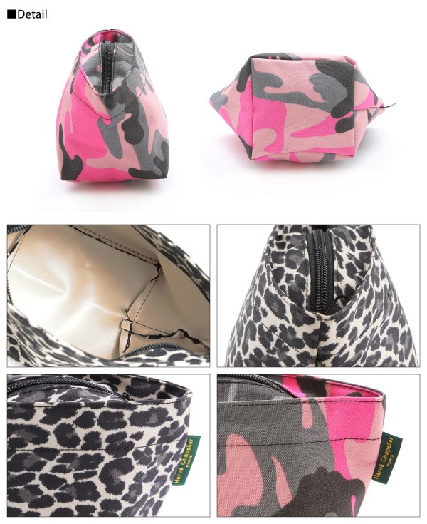 Herve Chapelier ヒョウ柄ポーチ エルベシャプリエ Herve Chapelier 927Fパンサー(ナイロン舟型