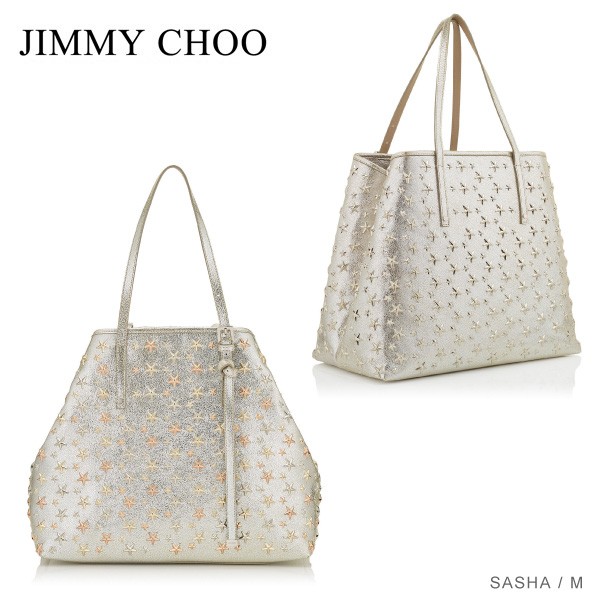 JIMMY CHOO ジミーチュウ SASHA M -トートバッグ-[スタースタッズ