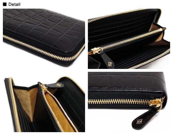 Ettinger エッティンガー Large Zip Around Purse with Metal Croco