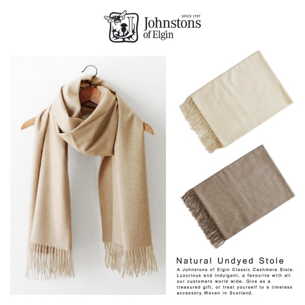 Johnstons-ジョンストンズ-』Natural Undyed Stole カシミア 大判ストール [WA1051] [190×70cm] :  108211 : LaG Onlinestore - 通販 - Yahoo!ショッピング