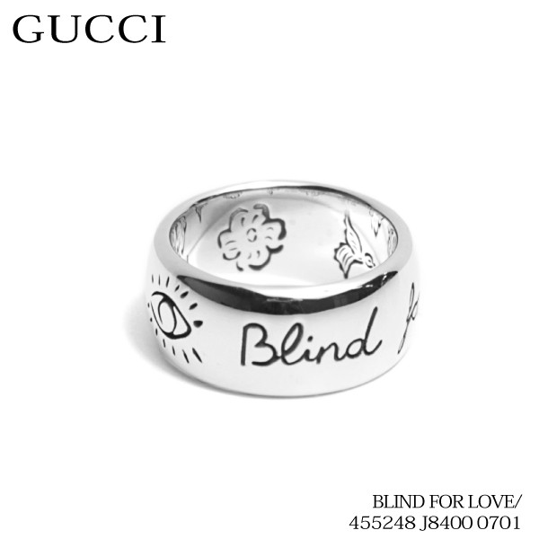 GUCCI（グッチ） ブラインドフォー ラブ メンズ シルバーリング 455248