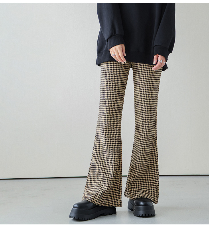 ロエベ 新品未使用　2022 千鳥格子パンツ sugarbiscuit_lsbt209-481