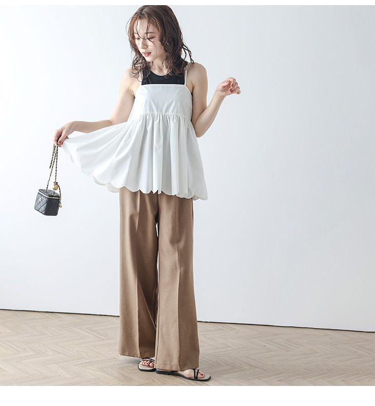 トップス キャミソール ペプラム フェイクレザー レイヤード【lstp308-352】【to25】【即納：1-5営業日】【送料無料】ユ込3 楽天市場】【半額クーポン対象】トップス キャミソール ペプラム