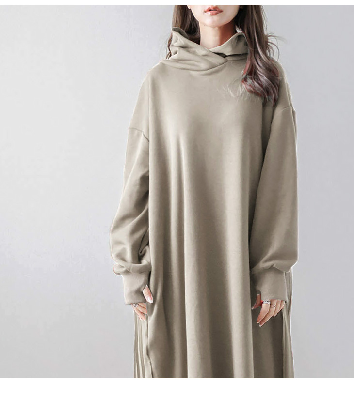 プリーツワンピース フード シフォン 長袖 レディース おすすめ