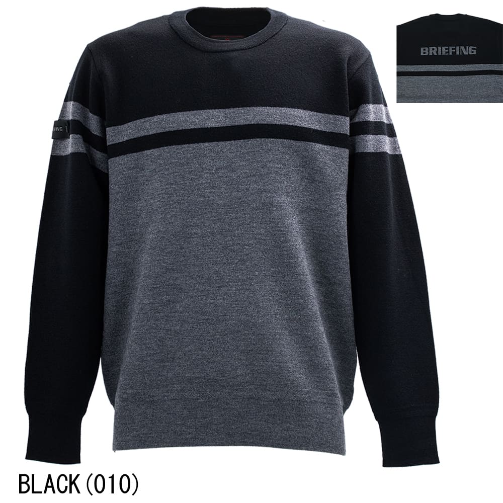 ブリーフィングゴルフ　ウールクルーネック　ブラック　XL BRIEFING GOLF - MERINO WOOL LOGO CREWNECK KNIT | セーター