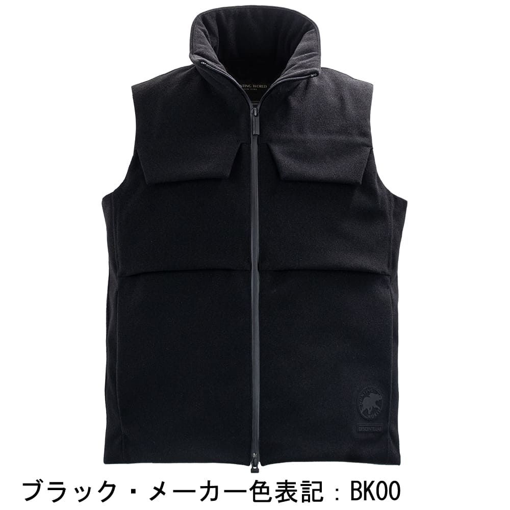ハンティングワールド ダウン メンズ 高機能 シンセティックツイード 1000FP ダウンベスト HUNTING WORLD HU4VE02M HUW 返品交換不可の画像