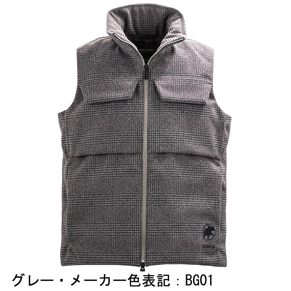 ハンティングワールド ダウン メンズ 高機能 シンセティックツイード 1000FP ダウンベスト HUNTING WORLD HU4VE02M HUW 返品交換不可の画像
