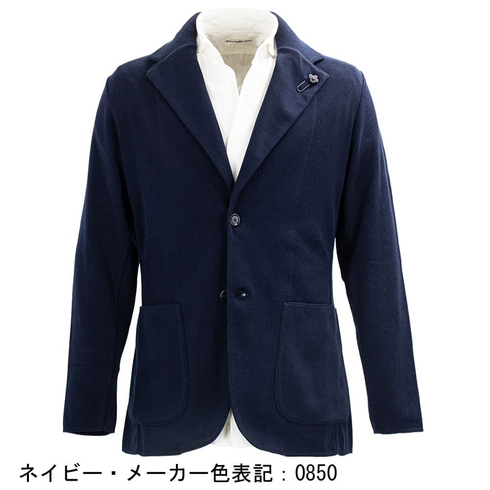 ラルディーニ ジャケット メンズ コットン シングル ニットジャケット LARDINI JBLJM56 LRD ALJM56000返品交換不可の画像