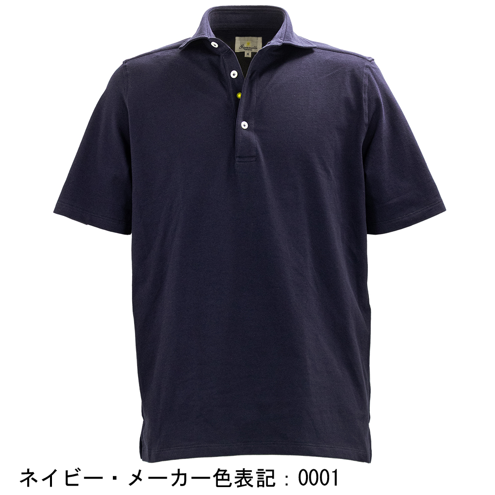 giannetto ポロシャツ ネイビー Mサイズ GIANNETTO ジャンネット メンズ鹿の子ポロシャツ POLOSHIRT