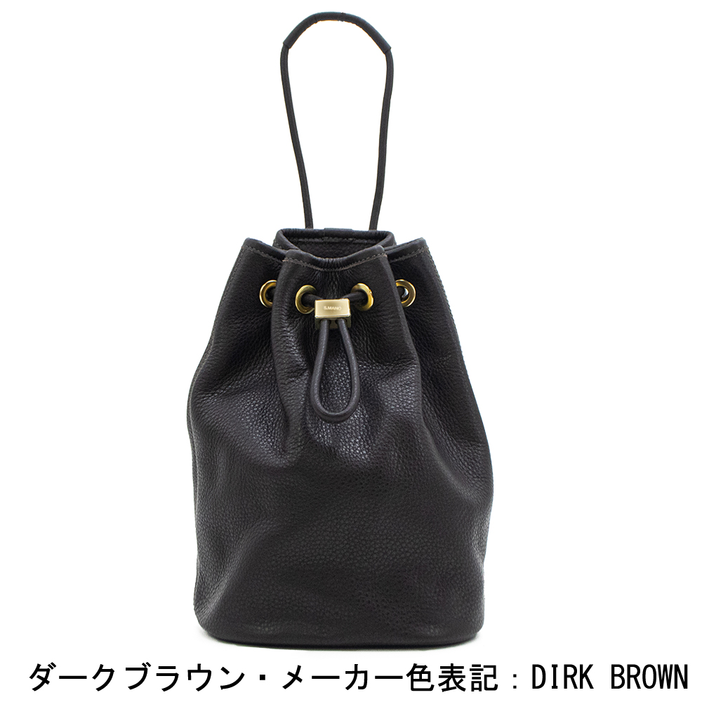 エスマーノ バッグ 牛革 イタリアンレザー 巾着型 ワンショルダーバッグ S.MANO SMN002 SMN DRAWSTRING BAG SMALLの画像
