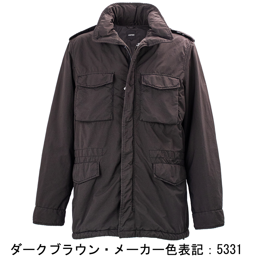 アスペジ ブルゾン メンズ 中綿 パデッド ガーメントダイ フィールドジャケット M-65型 ASPESI NEWCAMP JACKET ASP 4I1I281024の画像