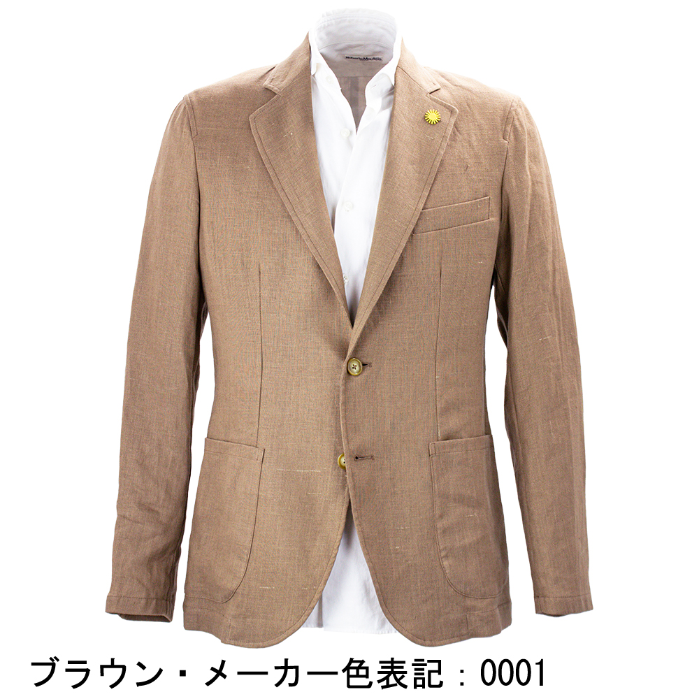 ジャンネット ジャケット メンズ リネン 2B シングル シャツジャケット GIANNETTO CORALLO JACKET 61836 6103-836CORA GNT 0007の画像