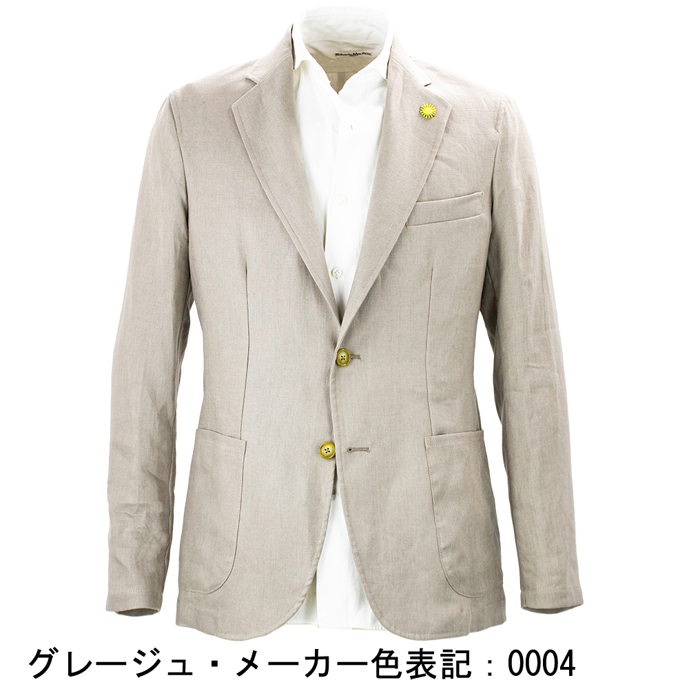ジャンネット ジャケット メンズ リネン 2B シングル シャツジャケット GIANNETTO CORALLO JACKET 61836 6103-836CORA GNT 0007の画像