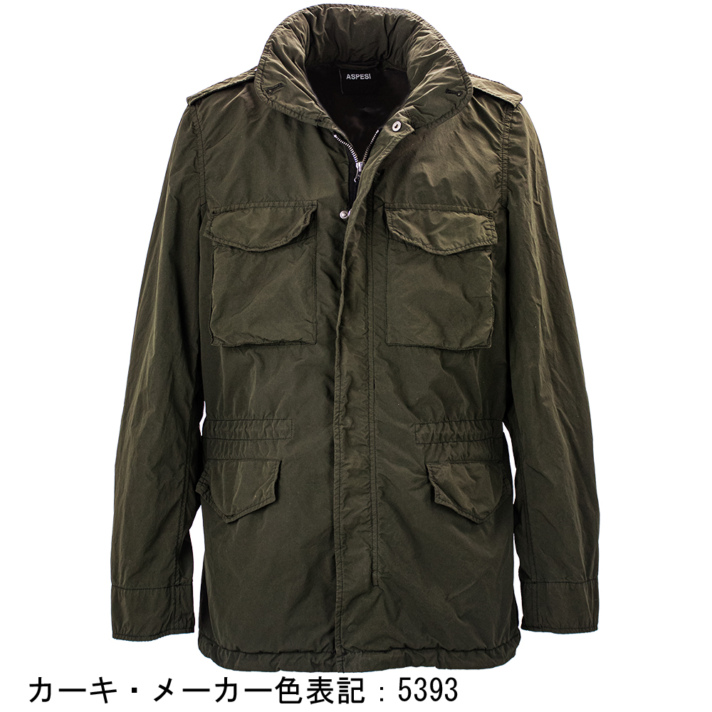 アスペジ ブルゾン メンズ ガーメントダイ ポリエステル ナイロン M-65型フィールドジャケット ASPESI 65 REPLICA ASP 4II721F973の画像