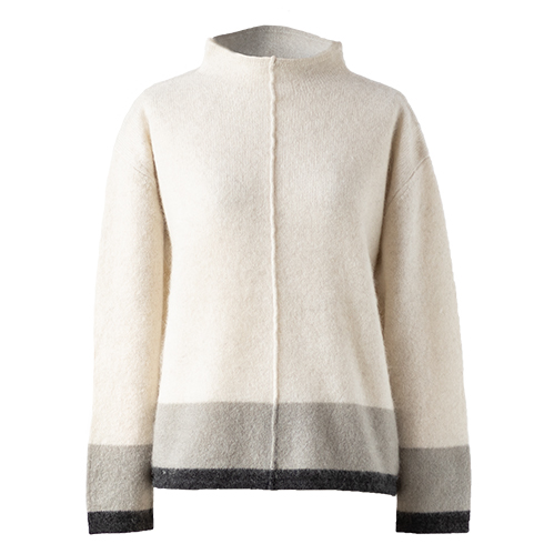 『 ヤク100％センターシームアクセントボーダープルオーバー（セーター） 』 ミセスのセーター 大人のセーター リラックスセーター 40代 50代 60代 |  | 01