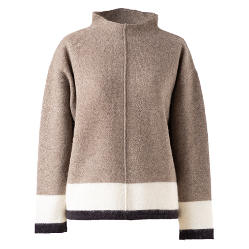 『 ヤク100％センターシームアクセントボーダープルオーバー（セーター） 』 ミセスのセーター 大人のセーター リラックスセーター 40代 50代 60代 |  | 02