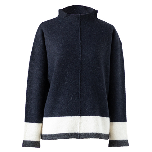 『 ヤク100％センターシームアクセントボーダープルオーバー（セーター） 』 ミセスのセーター 大人のセーター リラックスセーター 40代 50代 60代 |  | 06