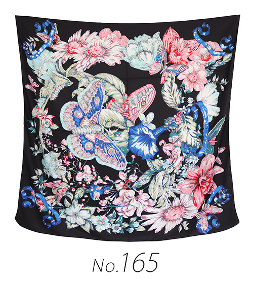 冬暖かいスカーフ桑シルクスカーフ、両面花印刷サテンスカーフ正方形