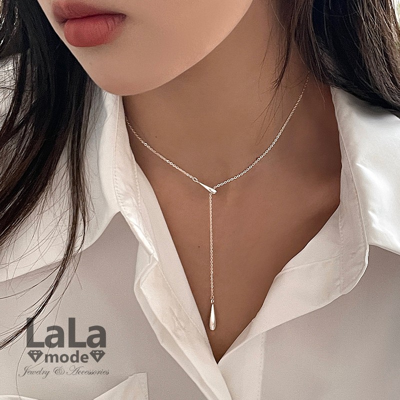 ネックレス レディース 雫 ウォータドロップ ラリアットネックレス