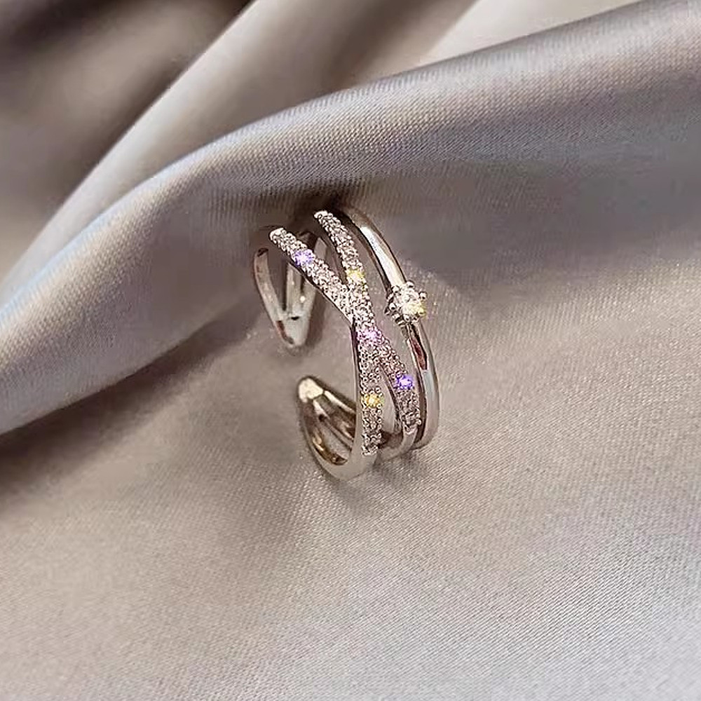 指輪 リング レディース ピンクゴールド プラチナ フリーサイズ シルバー925 AAAA ジルコニア ロジウムコーティング仕上げ アレルギー対応 30代 40代 50代 |  | 02