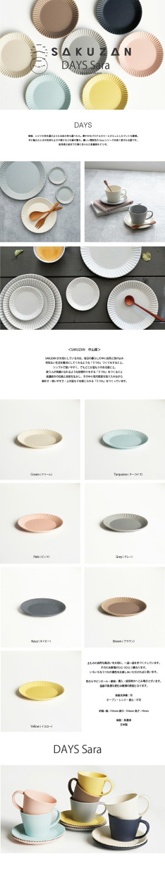 SAKUZAN 【作山窯-SAKUZAN-】DAYS Sara ストライププレートS 15cm リム