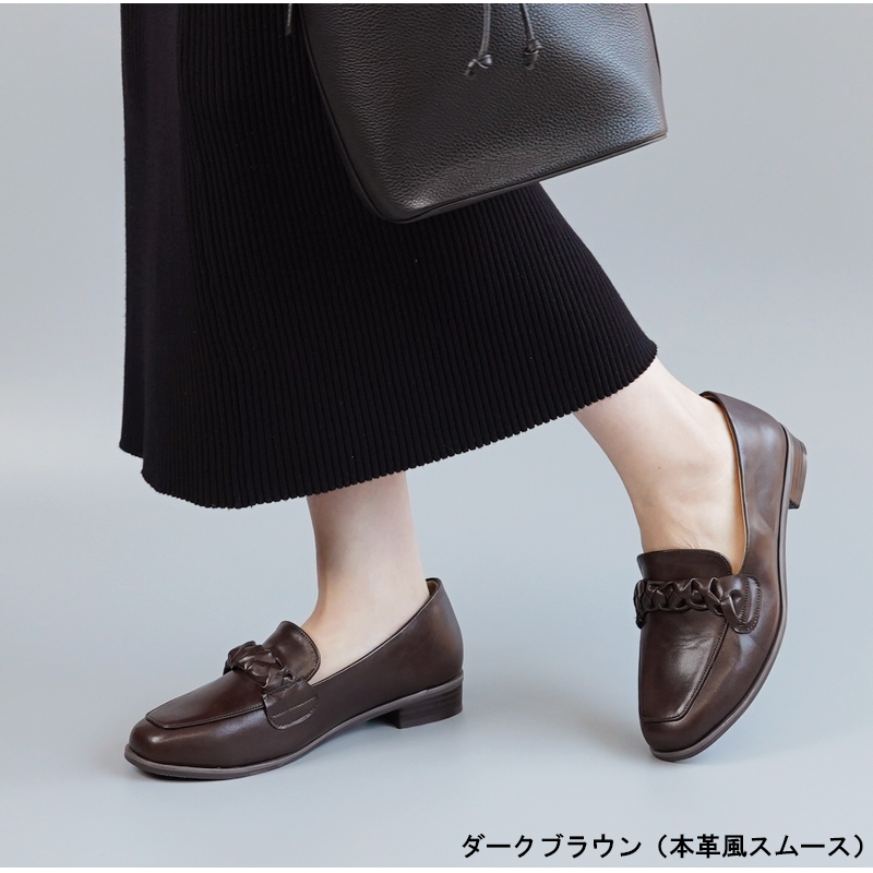 ALETTA（アレッタ） ローファー 防水 レディース スクエアトゥ 約2.5cm 