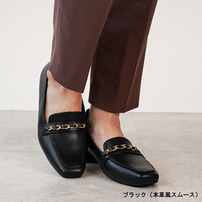 走れる ローファー 3.5cmヒール 痛くない レディース 防水 静音 4E 甲高幅広 軽量 大人 ...