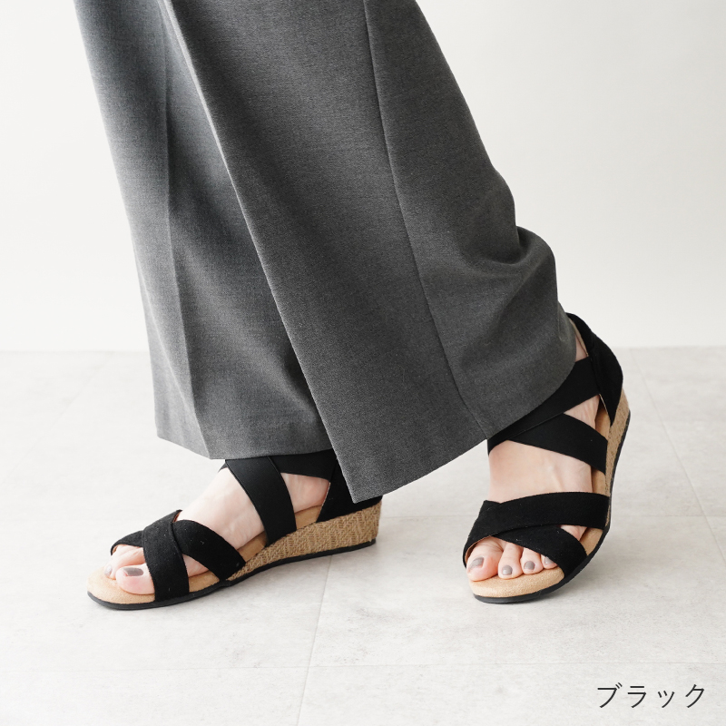 サンダル レディース 疲れない 歩きやすい もちもちクッション ゴム