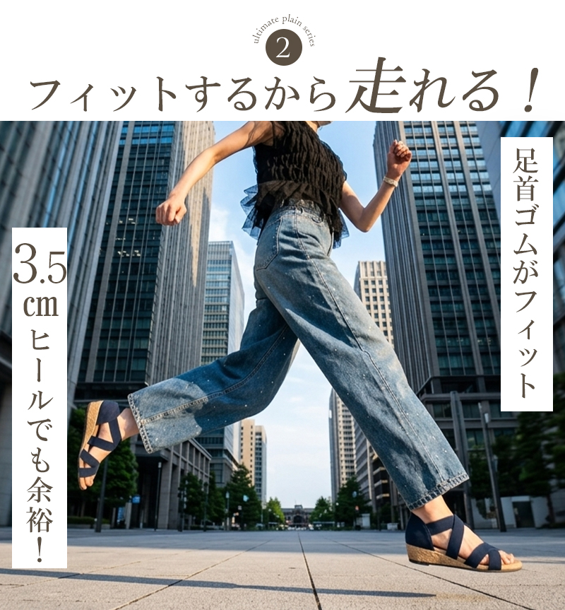 サンダル レディース 疲れない 歩きやすい もちもちクッション ゴム